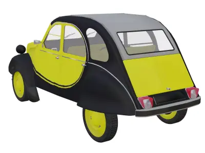 Citroen 2CV Low-poly 3D model get