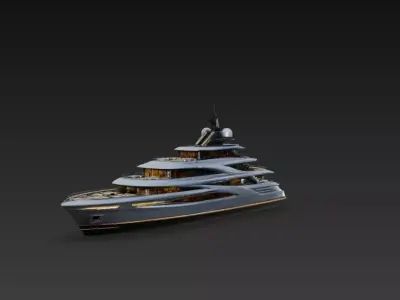 Premium Futuristic Luxury Super Yacht 3D print model