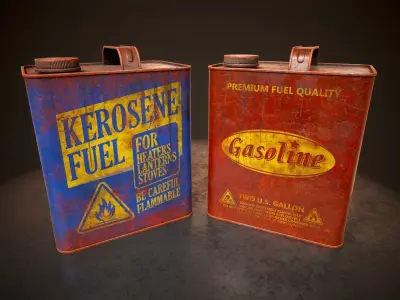 Kerosene and gasoline Low-poly 3D model