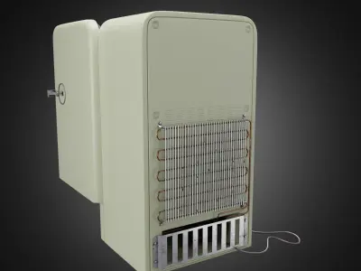 Vintage old refrigerator or fridge 3D model