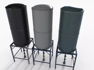 Water Tanks Pack 3 Low-poly 3D model