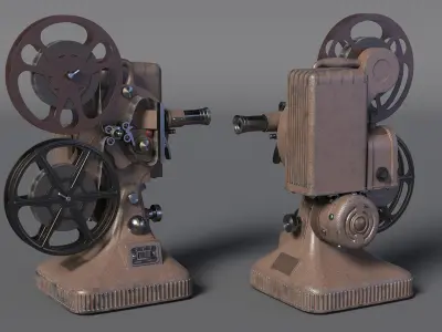 Movie Projector and Projection Screen Collection 3D model