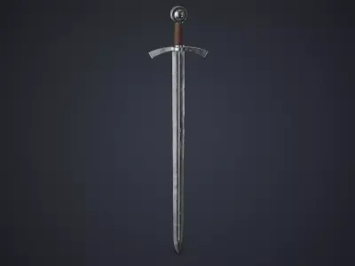 Scratched Sword PBR Low-poly 3D model