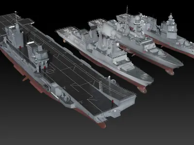 Modern Italian Navy Warships 3D Model Pack