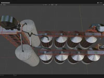 Indudtsrial Plant Grain Silo 3D Model Of Granery 3D model