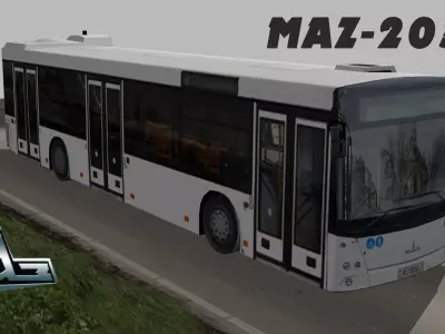 Maz-203 bus Low-poly 3D model