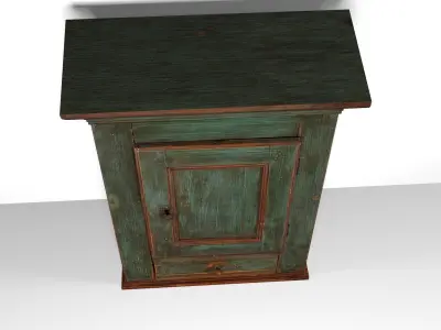 Vintage Wood Cabinet 3D model