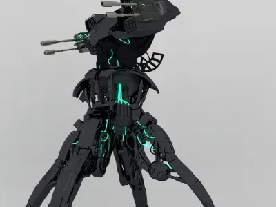 3D turret model space robot 3D model