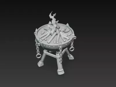 Medieval Brazier Fire Bowl - PBR Low Poly Game Ready Low-poly 3D model