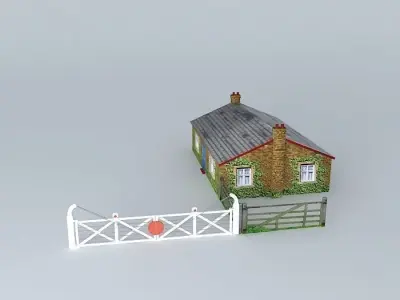 Eco Rail Track Gate Keepers Cottage Old Steam Days Free 3D model