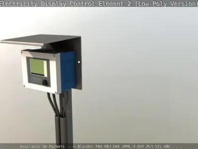 Electricity Display Control Element 2 Low-Poly Version  Low-poly 3D model
