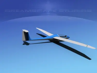 Venture Sailplane Low-poly 3D model 7
