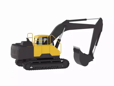 Excavator Construction EC220E Low-poly 3D model