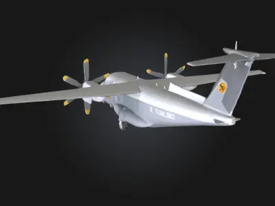 Twin Turbo Propeller Plane  Power and Precision in the Skies 3D model