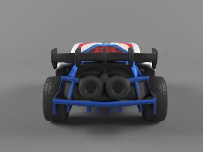 Racing Car Game Ready Low Poly Low-poly 3D model