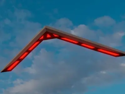 V-Shaped UFO-red Free low-poly 3D model