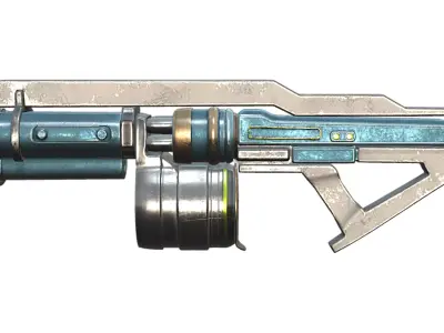 Futuristic Combat Gun Low-poly 3D model