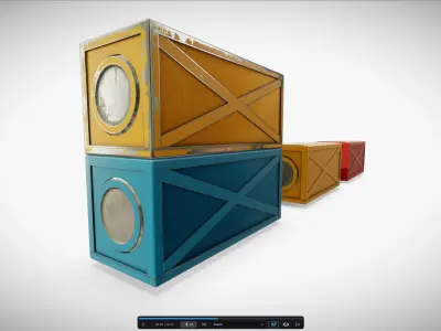 M0021 Futuristic shipping 20ft container Low-poly 3D model