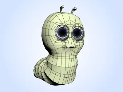 Cartoon Worm 3D model