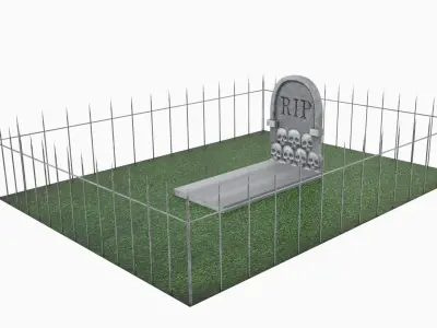 Grave Low-poly 3D model