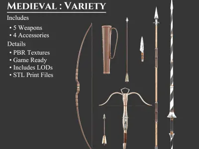 Medieval Ranged Weapons Variety Pack