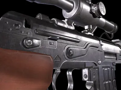Dragunov Svd Rifle Low-poly 3D model