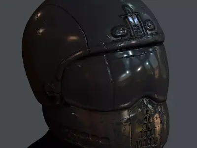 Gas mask helmet 3d model scifi Low-poly Low-poly 3D model Low-poly 3D model 2