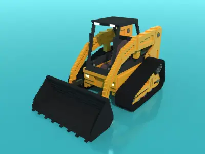 Mini Front Loader Vehicle Voxel 3D model