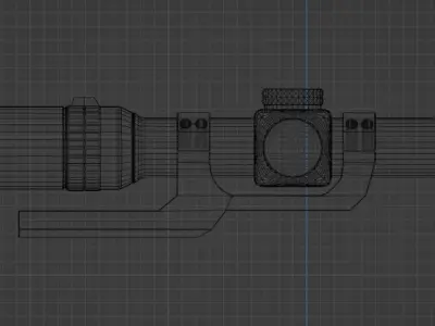 sniper scope 6x Low-poly 3D model