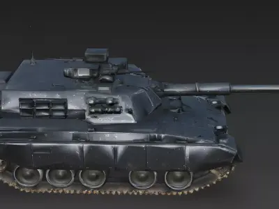 Realistic Modern Main Battle Tank 3D Model Low-poly 3D model