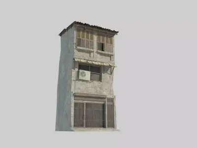 Shantytown buildings with corrugated iron roofs 3D model