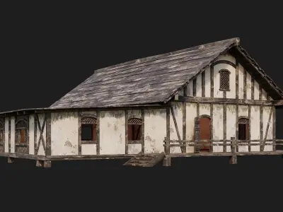 Old Medieval House 4K Textures GameReady 154 Low-poly 3D model