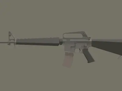 M-16a1 lowpoly stylized rifle Low-poly 3D model