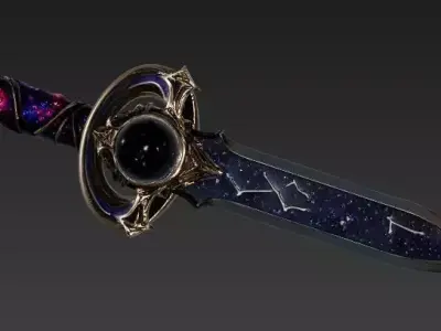 Cosmic Void Stardust Dagger 3D Model Low-poly 3D model