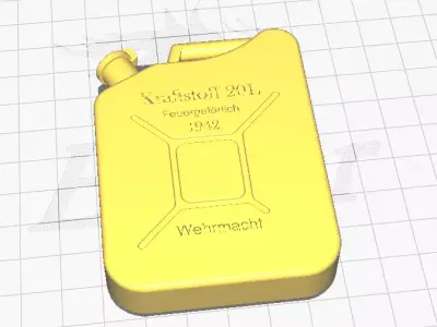 German WW2 Wehrmacht Jerrycan 1 to 6 scale 3D model