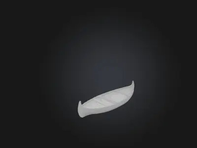 Custom Wooden Canoe Low-poly 3D model