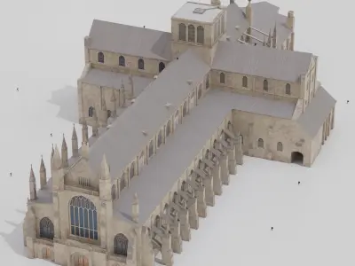 Winchester Cathedral Low-poly 3D model