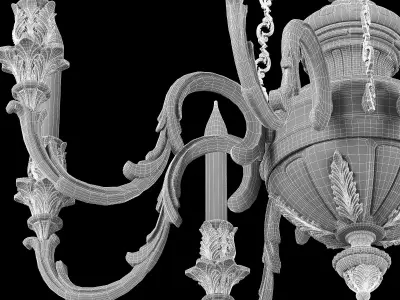 classical brass chandelier 3D model