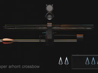 Crossbow bow and arrow 3D model purchase