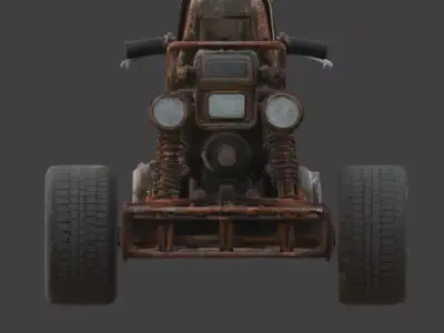 Rusty Vintage Go Kart 3D Model Low-poly 3D model