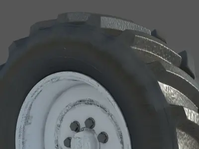 Tractor wheel Rim Tire 3D model