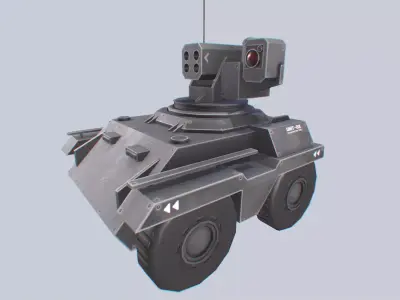 Unmanned Mini Tank Low-poly 3D model by Anima-Z