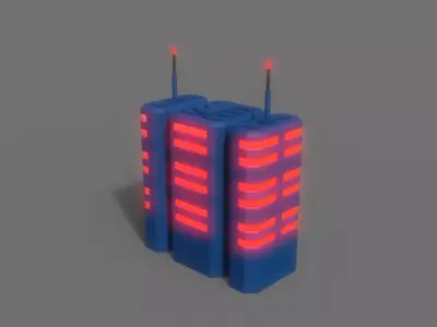 PBR Sci-Fi Building A24 Low-poly 3D model