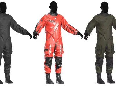 R7 WATERPROOF RESCUE DRYSUIT Low-poly 3D model