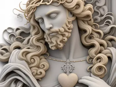 Divine sanctity framed in art 3D model