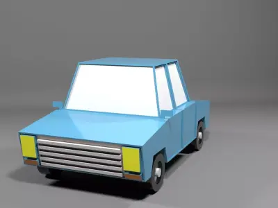 Cartoon Low Poly Car Free low-poly 3D model