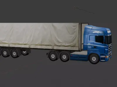  European Realistic Heavy  semi  Truck  8x4 unity game ready 03 Low-poly 3D model