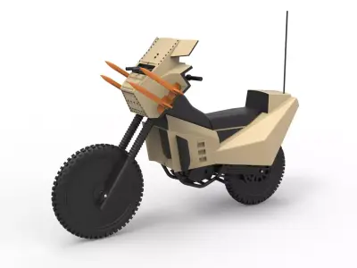 Military bike from Megaforce 1982 Scale 1 to 12 3D print model
