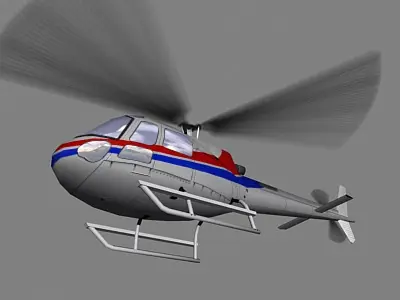 As-350 V2 Helicopter Low-poly 3D model
