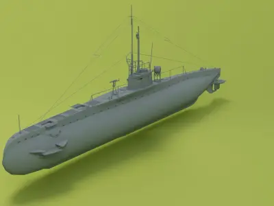 SM UC 5 U-boat Low-poly 3D model
